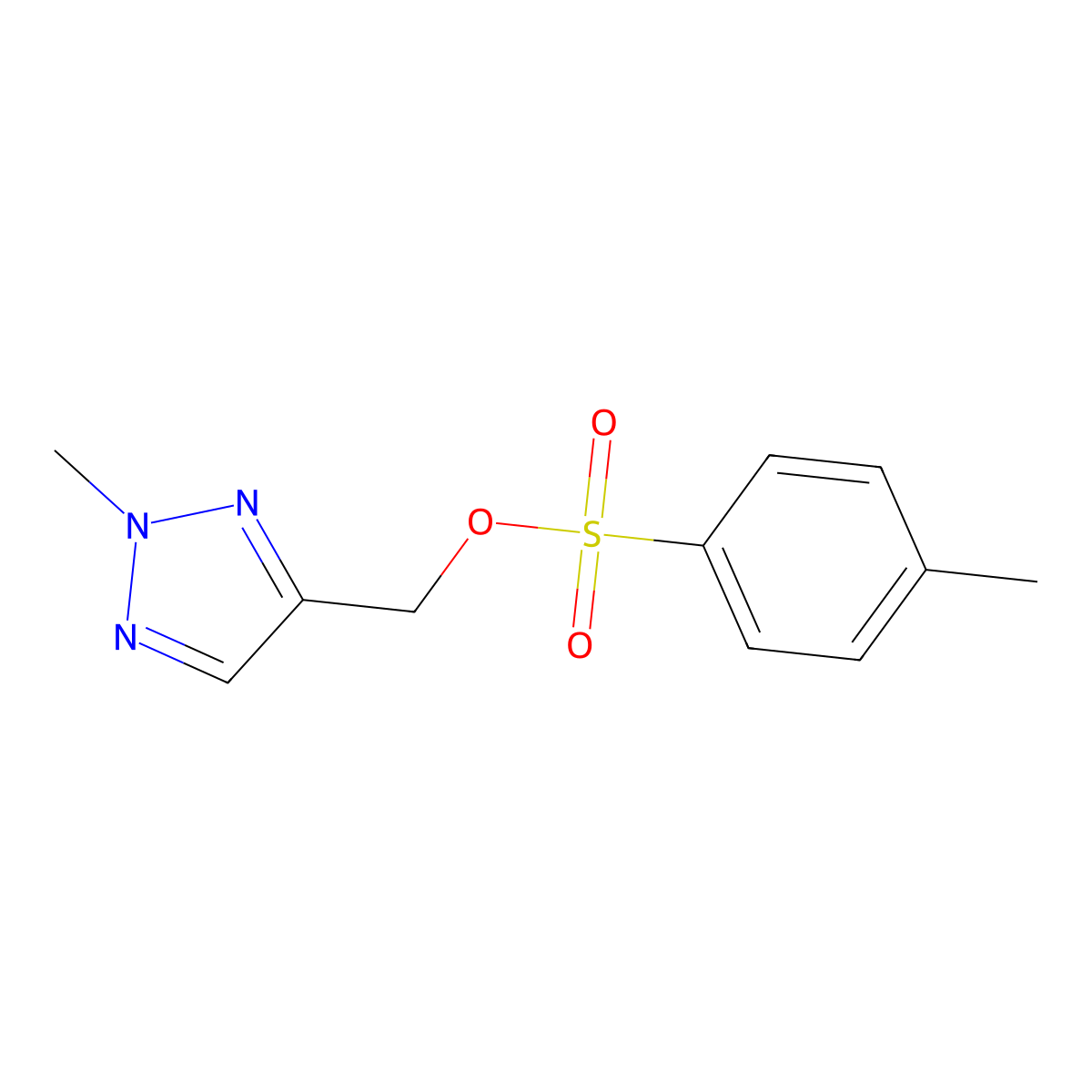 (2-methyl-2H-1,2,3-triazol-4-yl)methyl 4-methylbenzene-1-sulfonate molecular structure, CAS 2142171-42-2