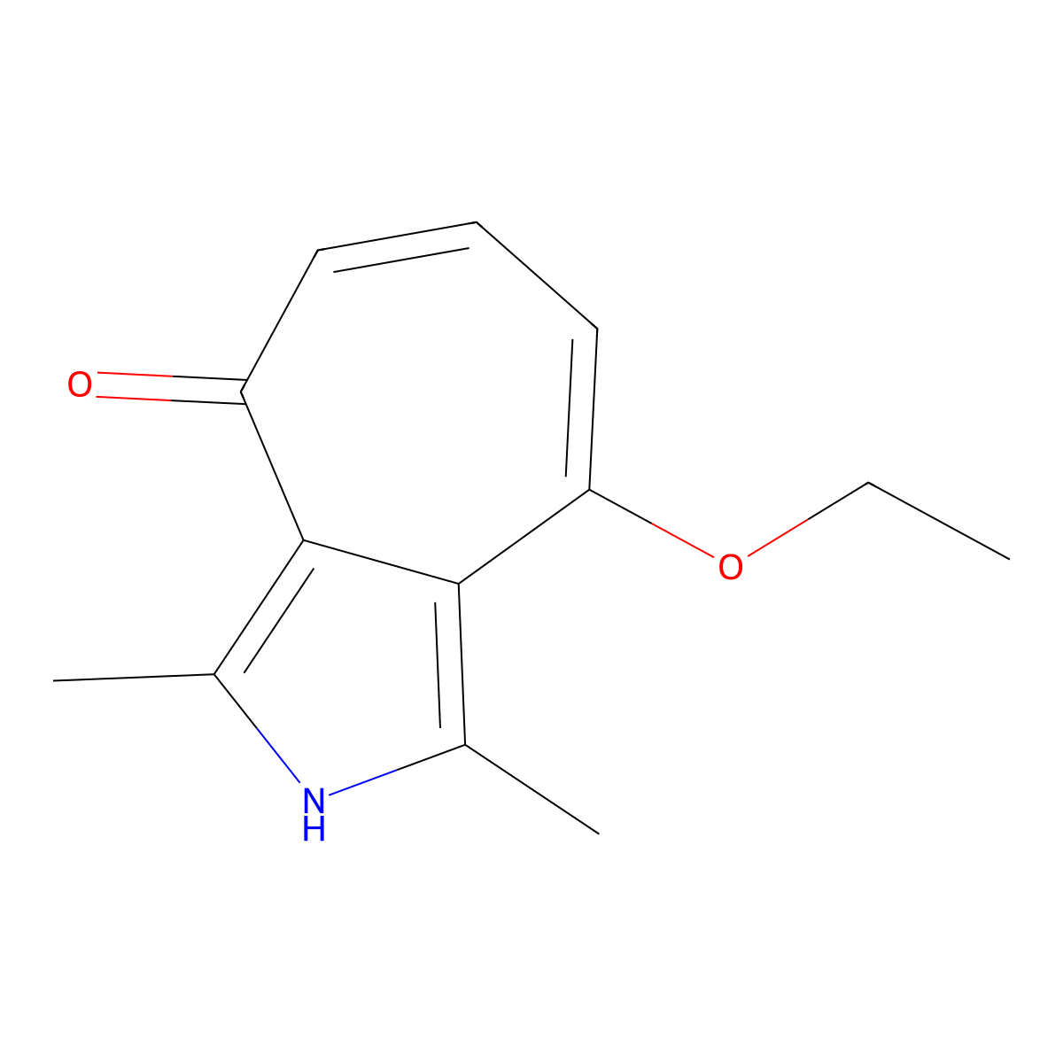 8-ethoxy-1,3-dimethylcyclohepta[c]pyrrol-4(2H)-one molecular structure, CAS 214221-58-6