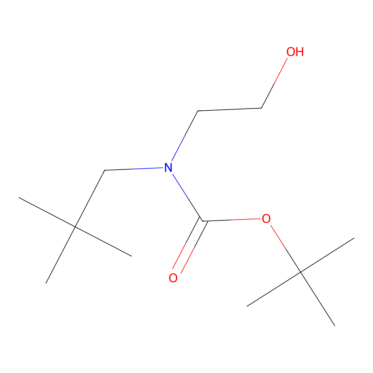 tert-butyl N-(2,2-dimethylpropyl)-N-(2-hydroxyethyl)carbamate molecular structure, CAS 2142248-55-1