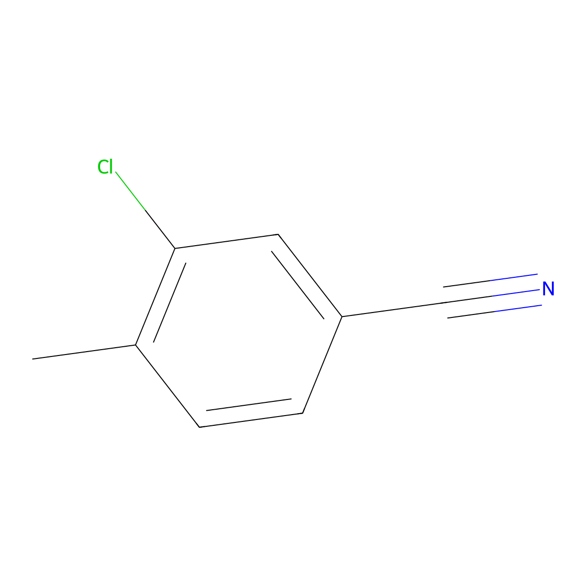 3-Chloro-p-toluonitrile molecular structure, CAS 21423-81-4