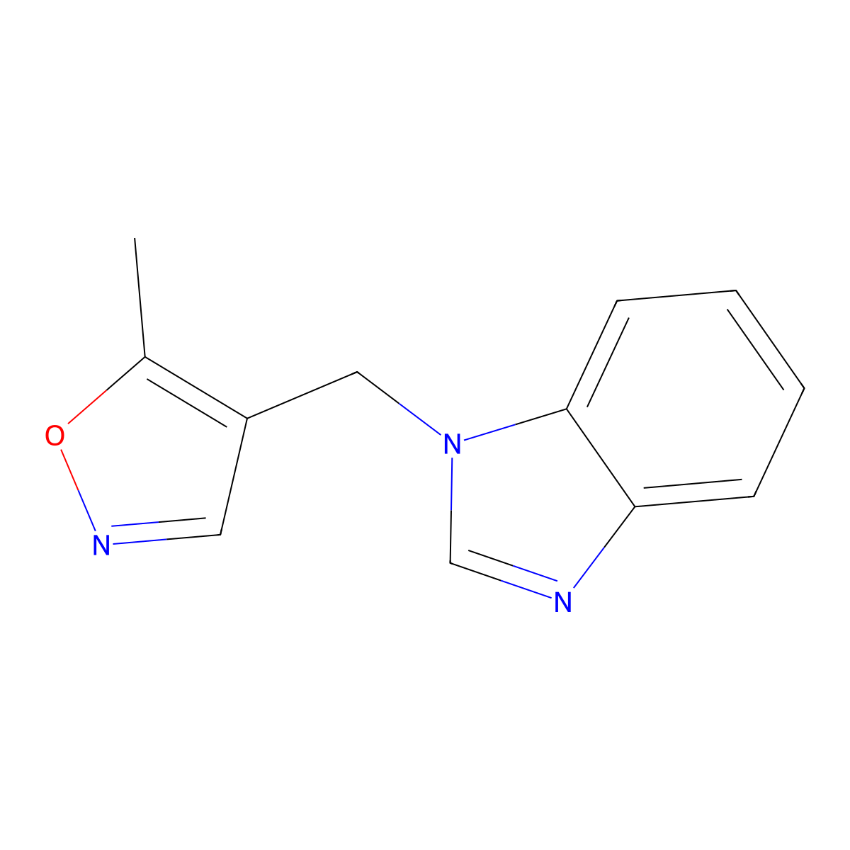1-[(5-methyl-1,2-oxazol-4-yl)methyl]-1H-1,3-benzodiazole molecular structure, CAS 2142330-14-9