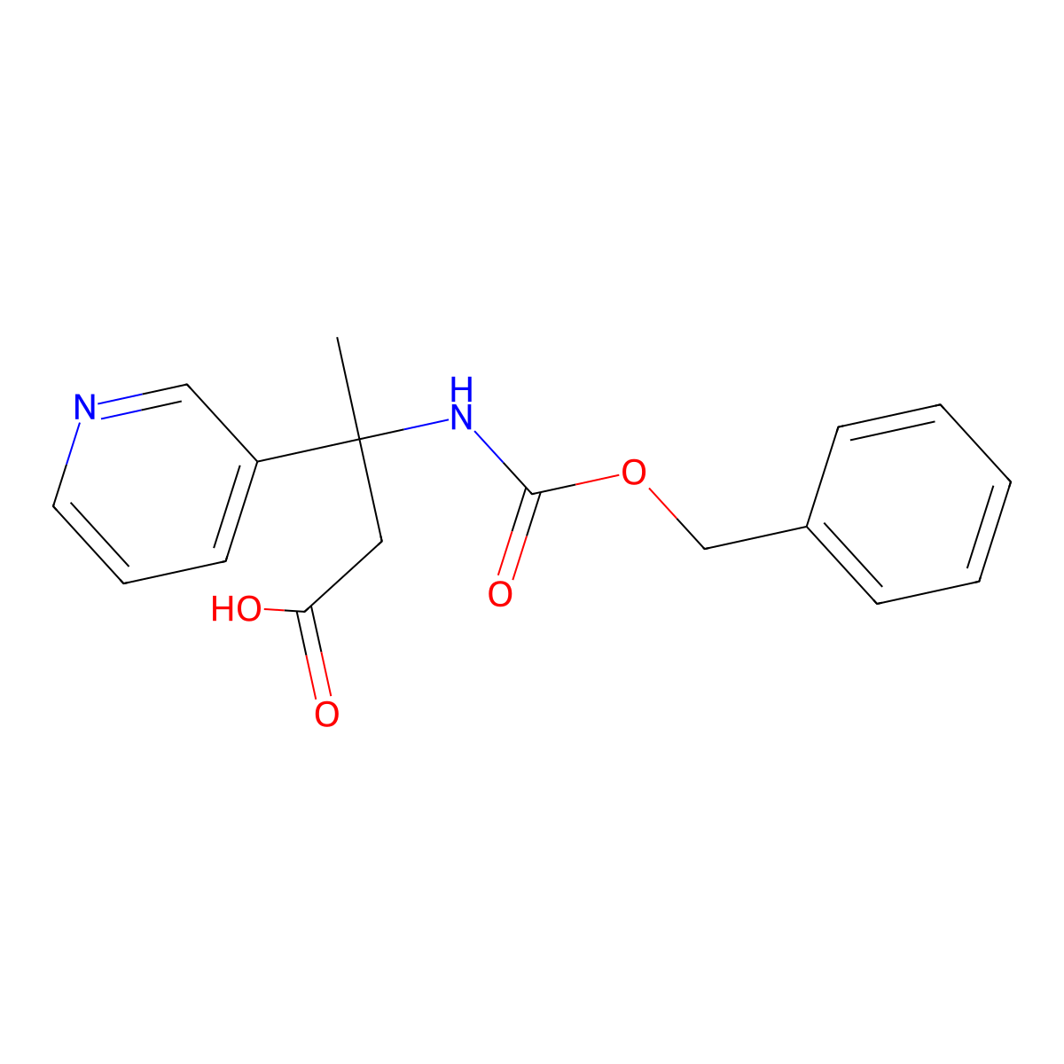 3-{[(Benzyloxy)carbonyl]amino}-3-(pyridin-3-yl)butanoic acid molecular structure, CAS 2142412-45-9