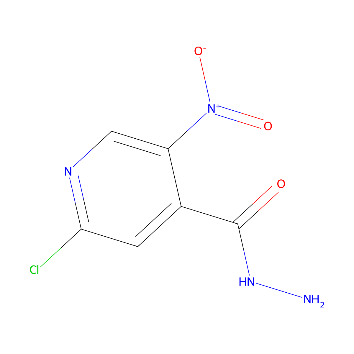 2-Chloro-5-nitroisonicotinohydrazide molecular structure, CAS 2142450-33-5