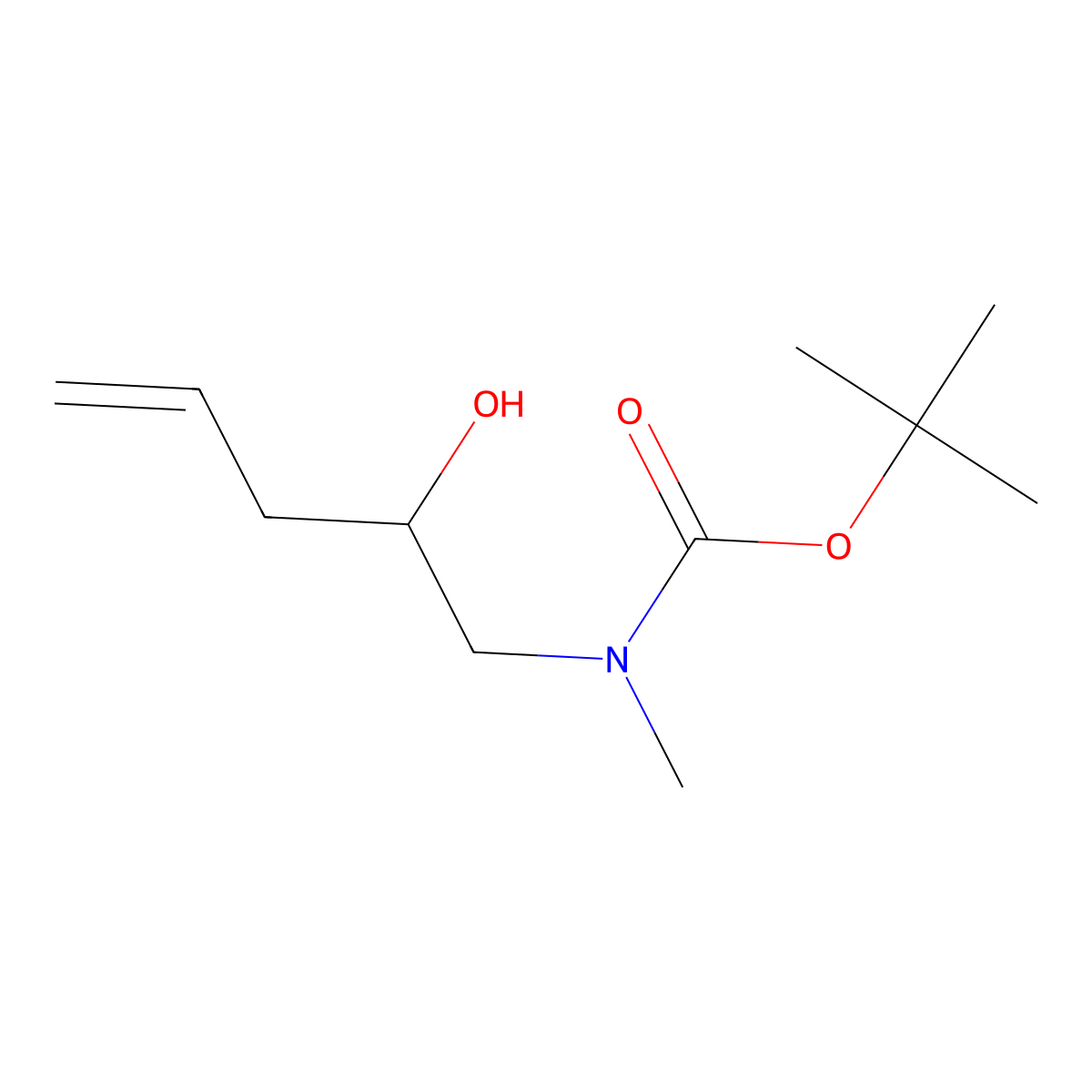 Tert-butyl (2-hydroxypent-4-EN-1-YL)(methyl)carbamate molecular structure, CAS 2142501-49-1