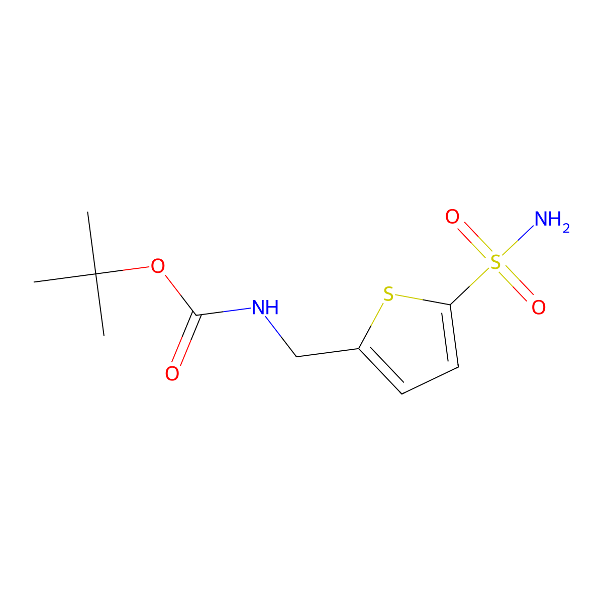 tert-butyl N-[(5-sulfamoylthiophen-2-yl)methyl]carbamate molecular structure, CAS 2142532-63-4
