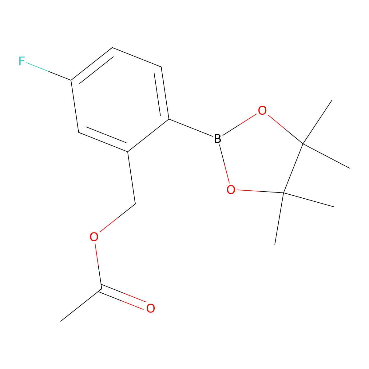 5-Fluoro-2-(4,4,5,5-tetramethyl-1,3,2-dioxaborolan-2-yl)benzyl acetate molecular structure, CAS 2142562-01-2