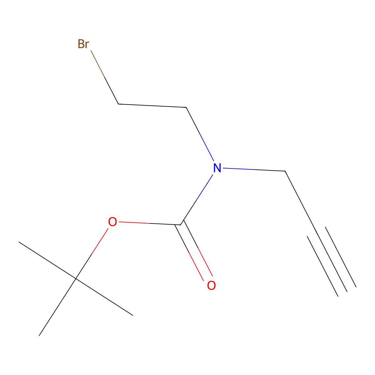 tert-Butyl (2-bromoethyl)(prop-2-yn-1-yl)carbamate molecular structure, CAS 2142567-32-4