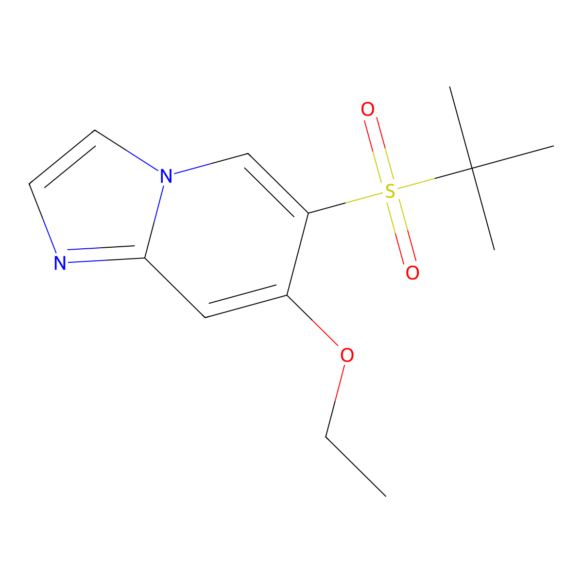 6-(Tert-butylsulfonyl)-7-ethoxyimidazo[1,2-A]pyridine molecular structure, CAS 2142602-84-2
