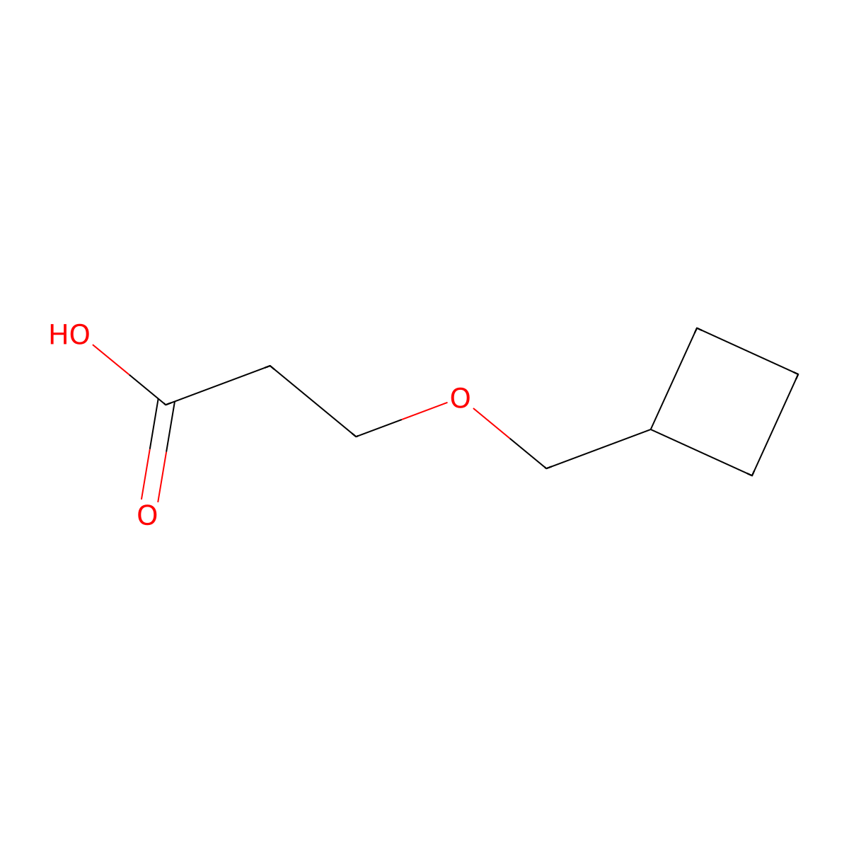 3-(Cyclobutylmethoxy)propanoic acid molecular structure, CAS 2142606-34-4