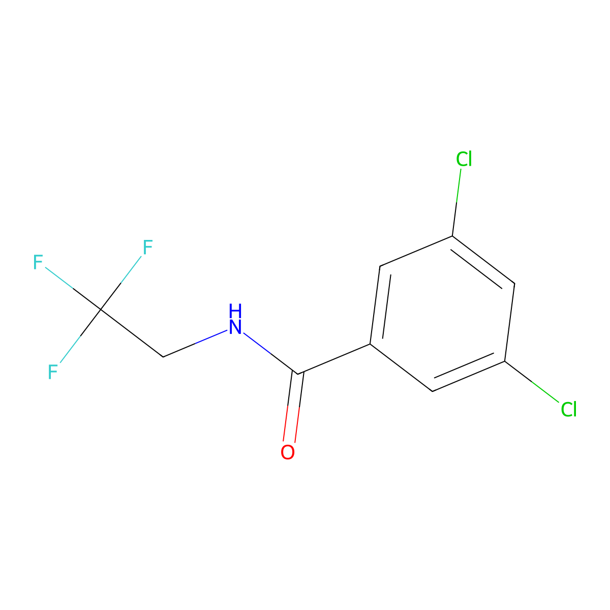 3,5-dichloro-N-(2,2,2-trifluoroethyl)benzamide molecular structure, CAS 214261-67-3