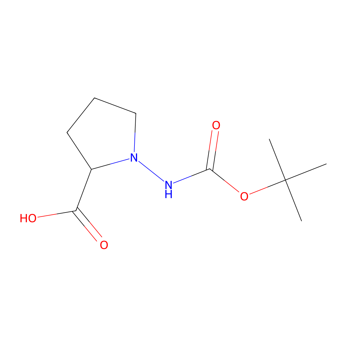 (R)-(+)-Nbeta-BOC-D-HYDRAZINOPROLINE molecular structure, CAS 214262-81-4
