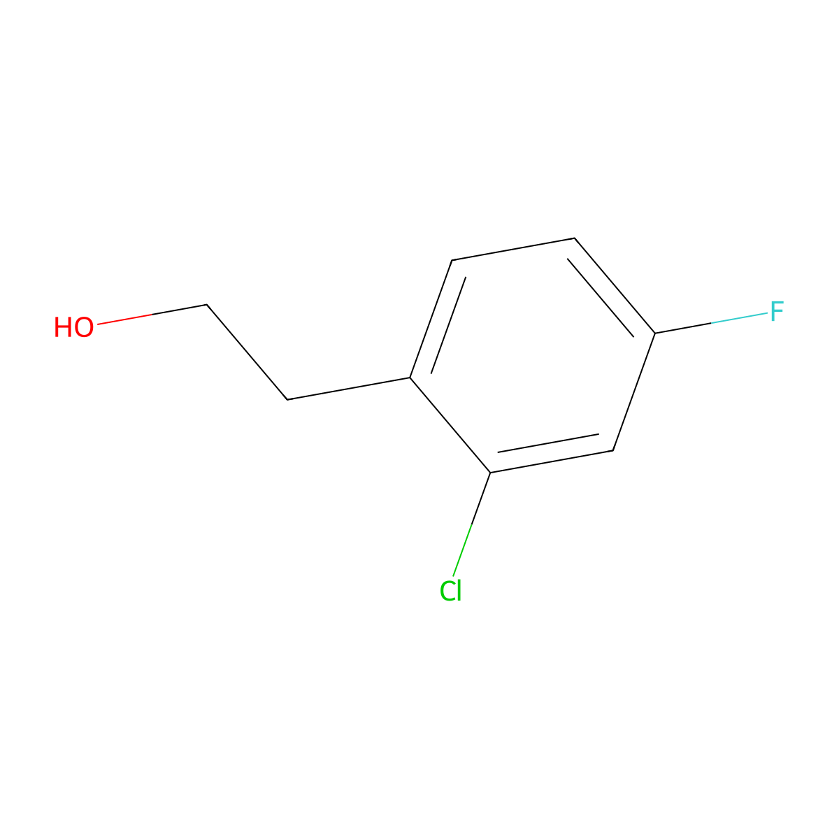 2-(2-Chloro-4-fluorophenyl)ethanol molecular structure, CAS 214262-87-0