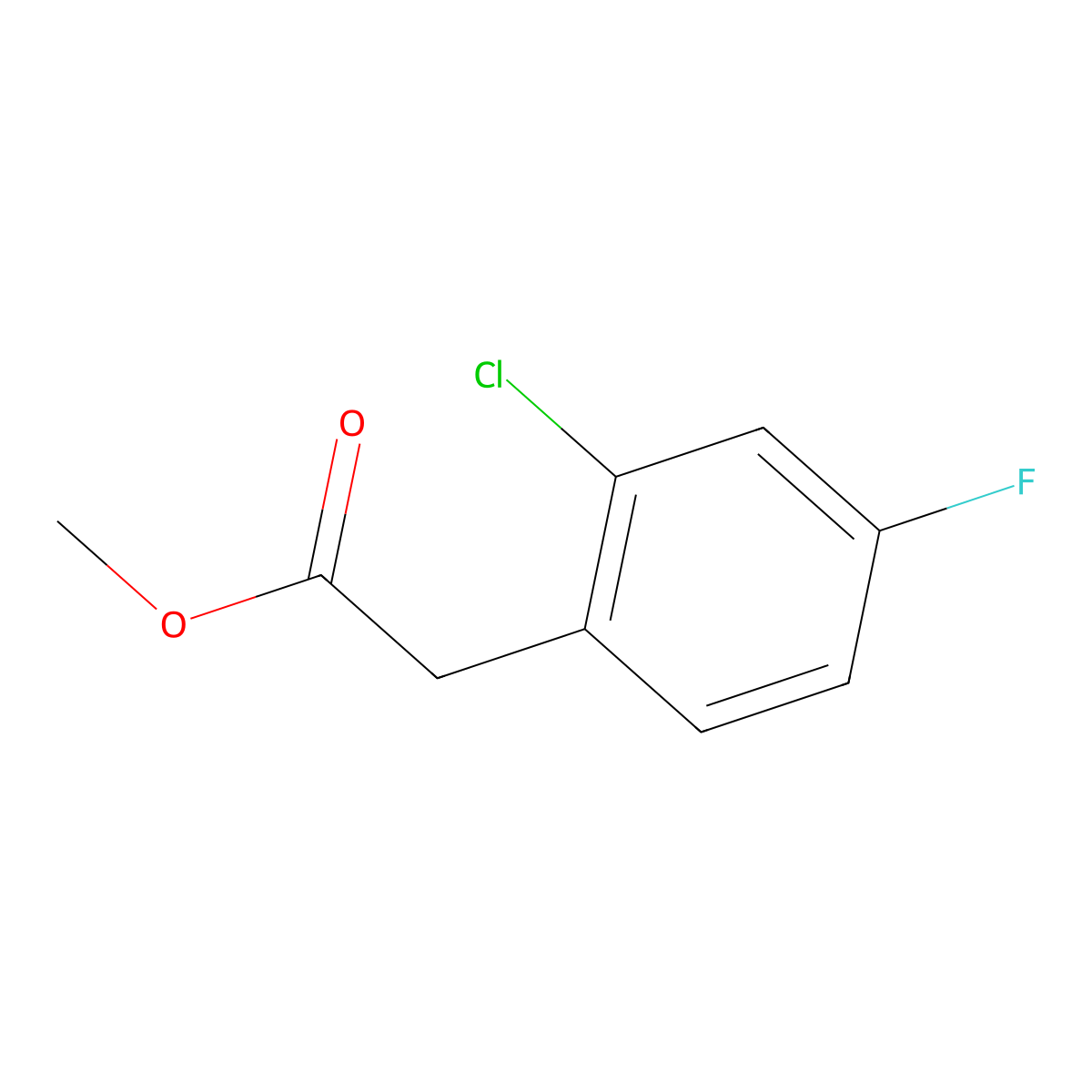 (2-Chloro-4-fluorophenyl)acetic acid methyl ester molecular structure, CAS 214262-88-1