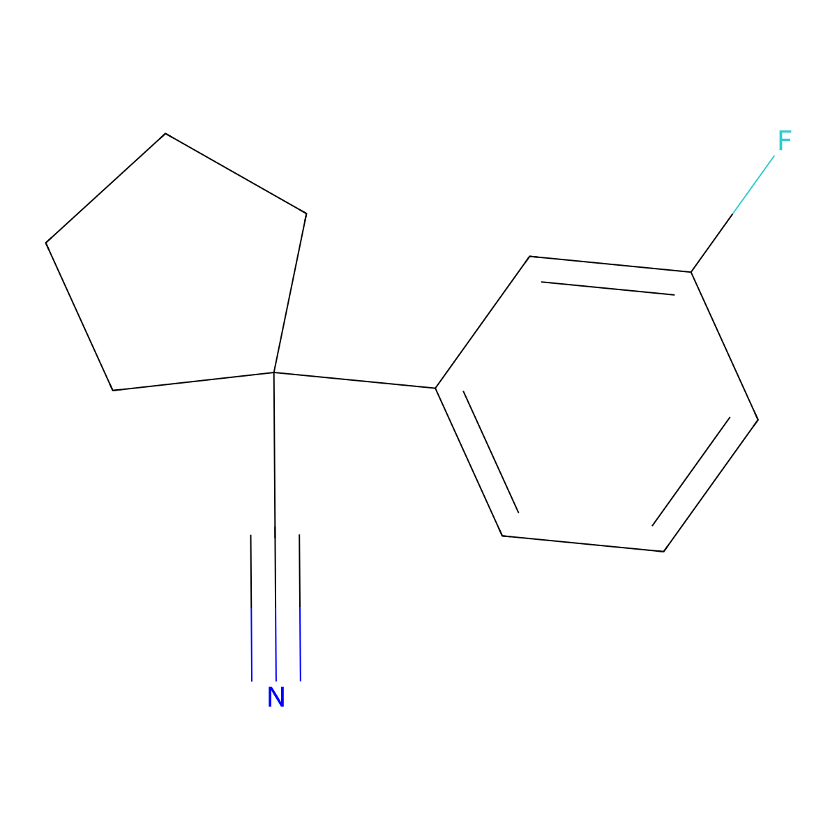 1-(3-Fluorophenyl)cyclopentanecarbonitrile molecular structure, CAS 214262-90-5