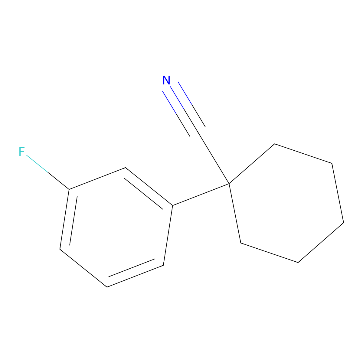 1-(3-Fluorophenyl)cyclohexanecarbonitrile molecular structure, CAS 214262-91-6