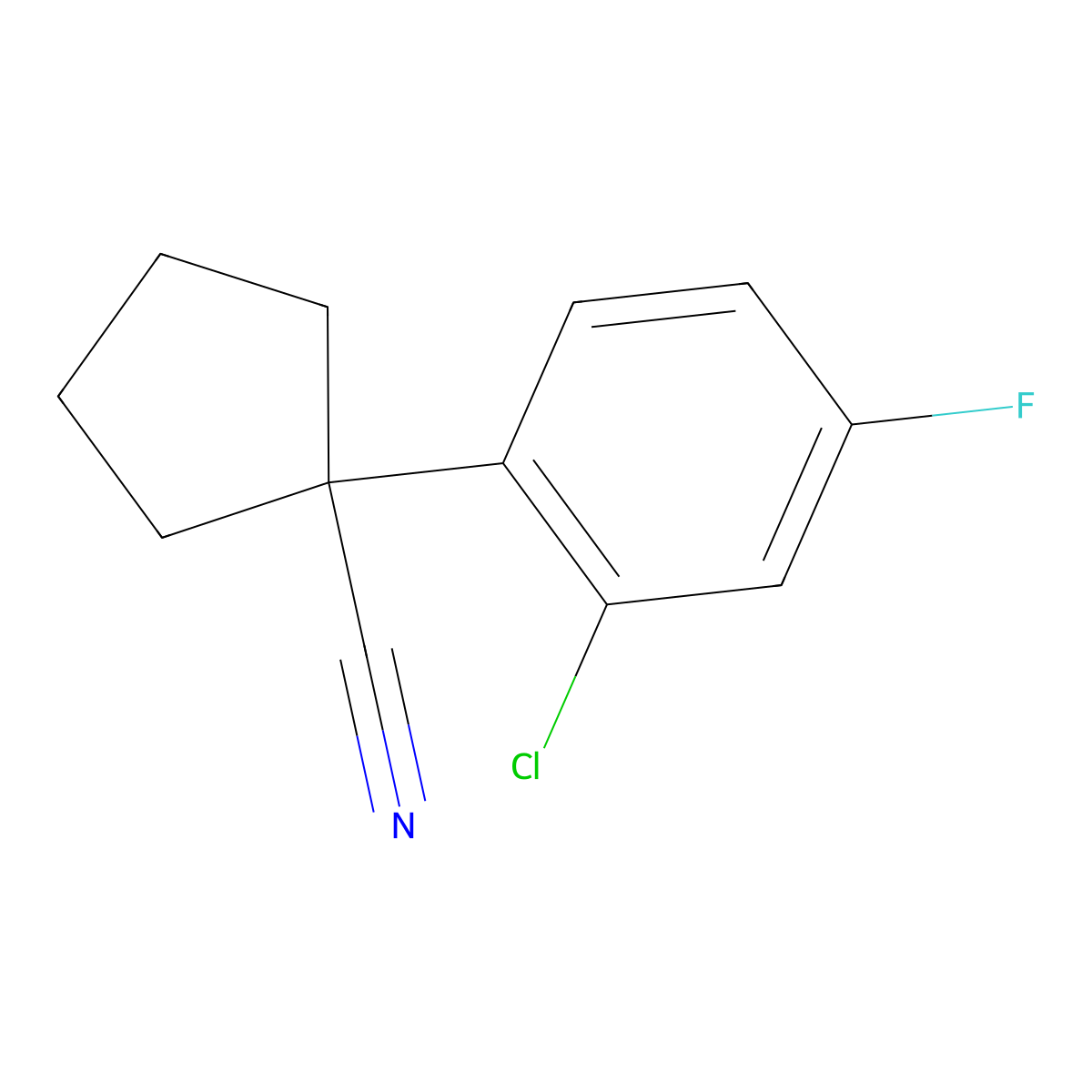 1-(2-Chloro-4-fluorophenyl)cyclopentanecarbonitrile molecular structure, CAS 214262-92-7
