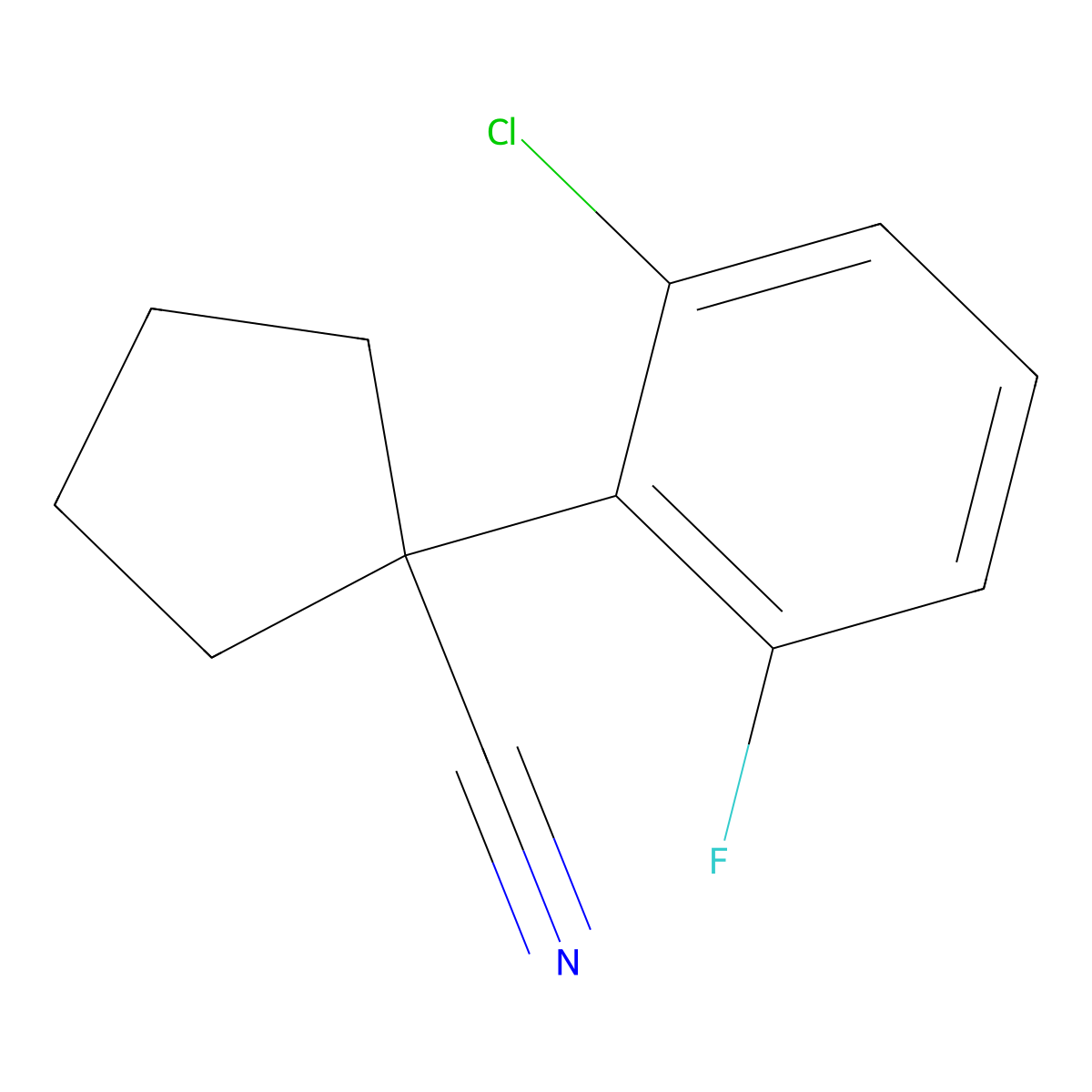 1-(2-Chloro-6-fluorophenyl)cyclopentanecarbonitrile molecular structure, CAS 214262-94-9