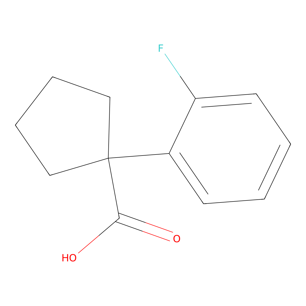 1-(2-Fluorophenyl)cyclopentanecarboxylic acid molecular structure, CAS 214262-96-1