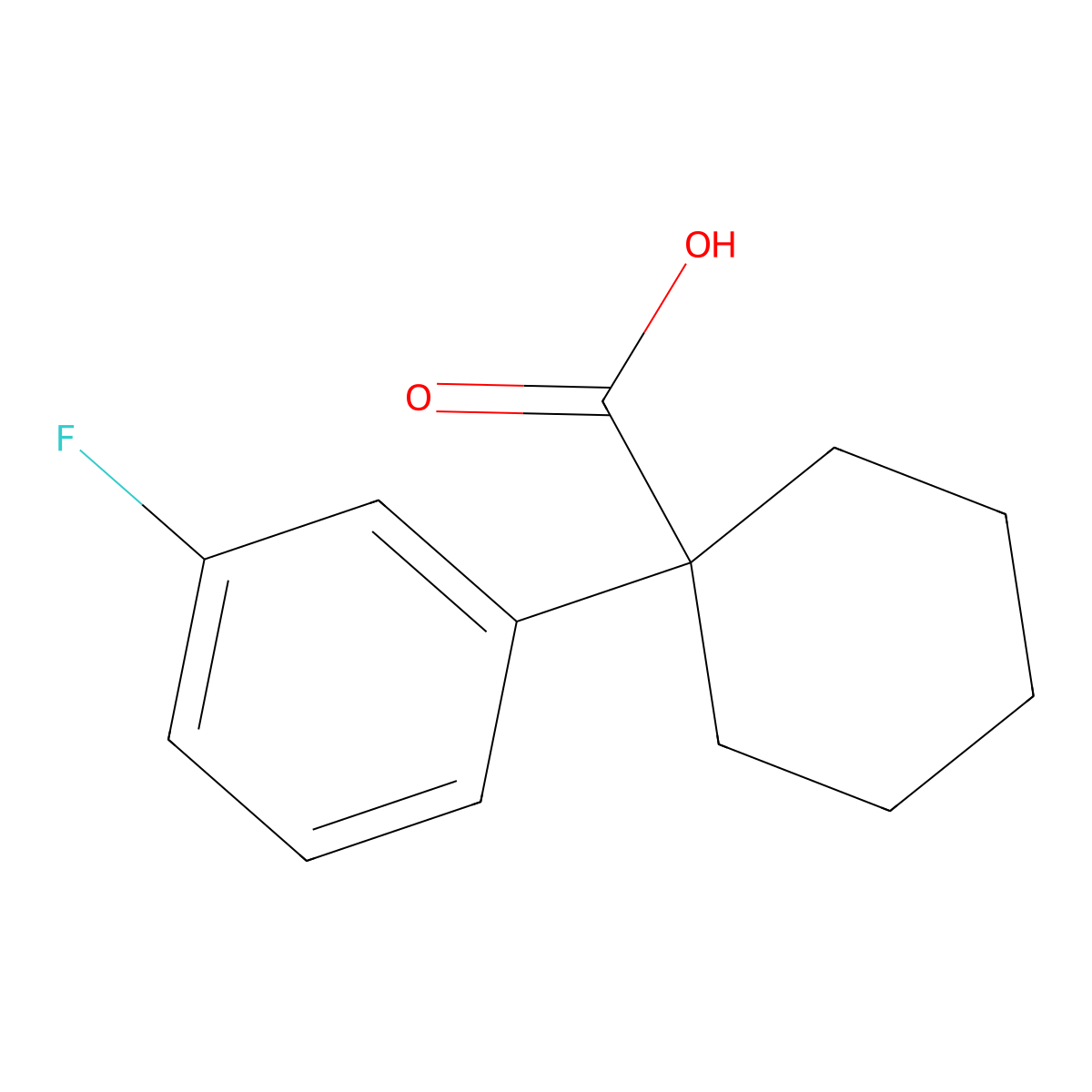 1-(3-Fluorophenyl)cyclohexanecarboxylic acid molecular structure, CAS 214262-98-3