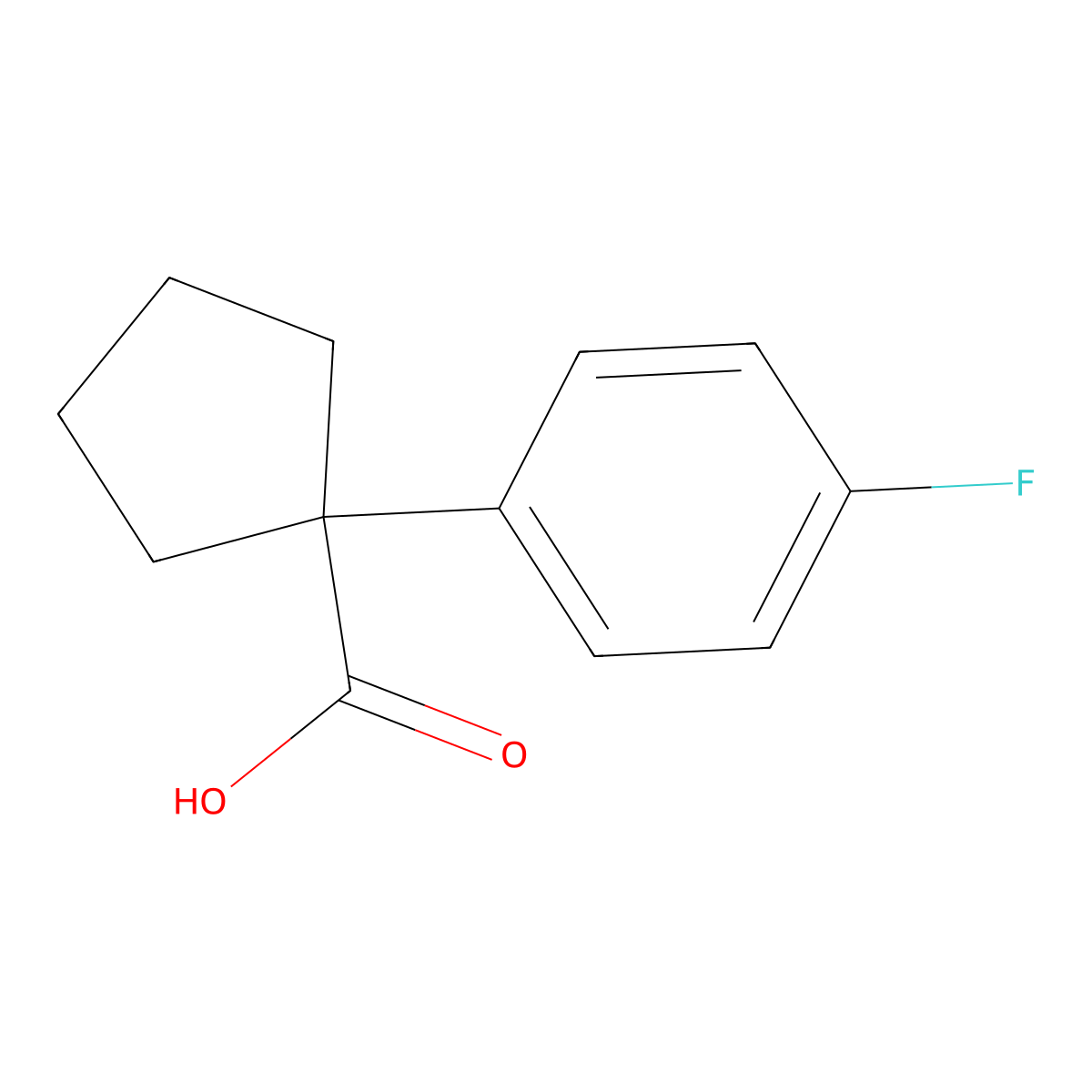 1-(4-Fluorophenyl)cyclopentanecarboxylic acid molecular structure, CAS 214262-99-4