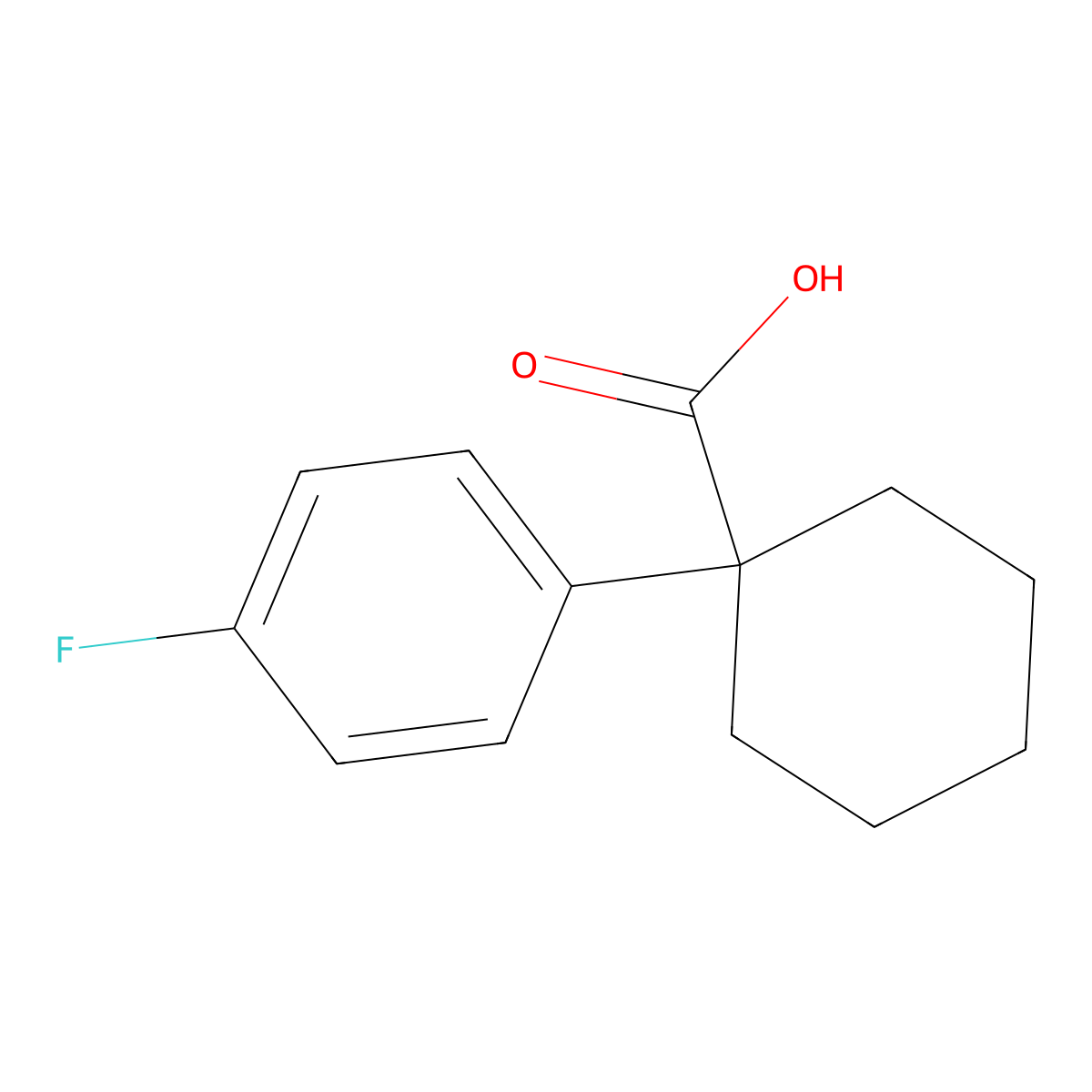 1-(4-Fluorophenyl)cyclohexane-1-carboxylic acid molecular structure, CAS 214263-00-0