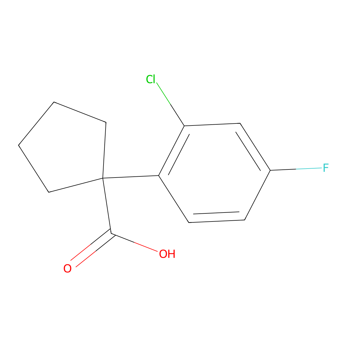 1-(2-Chloro-4-Fluorophenyl)Cyclopentanecarboxylic Acid molecular structure, CAS 214263-01-1