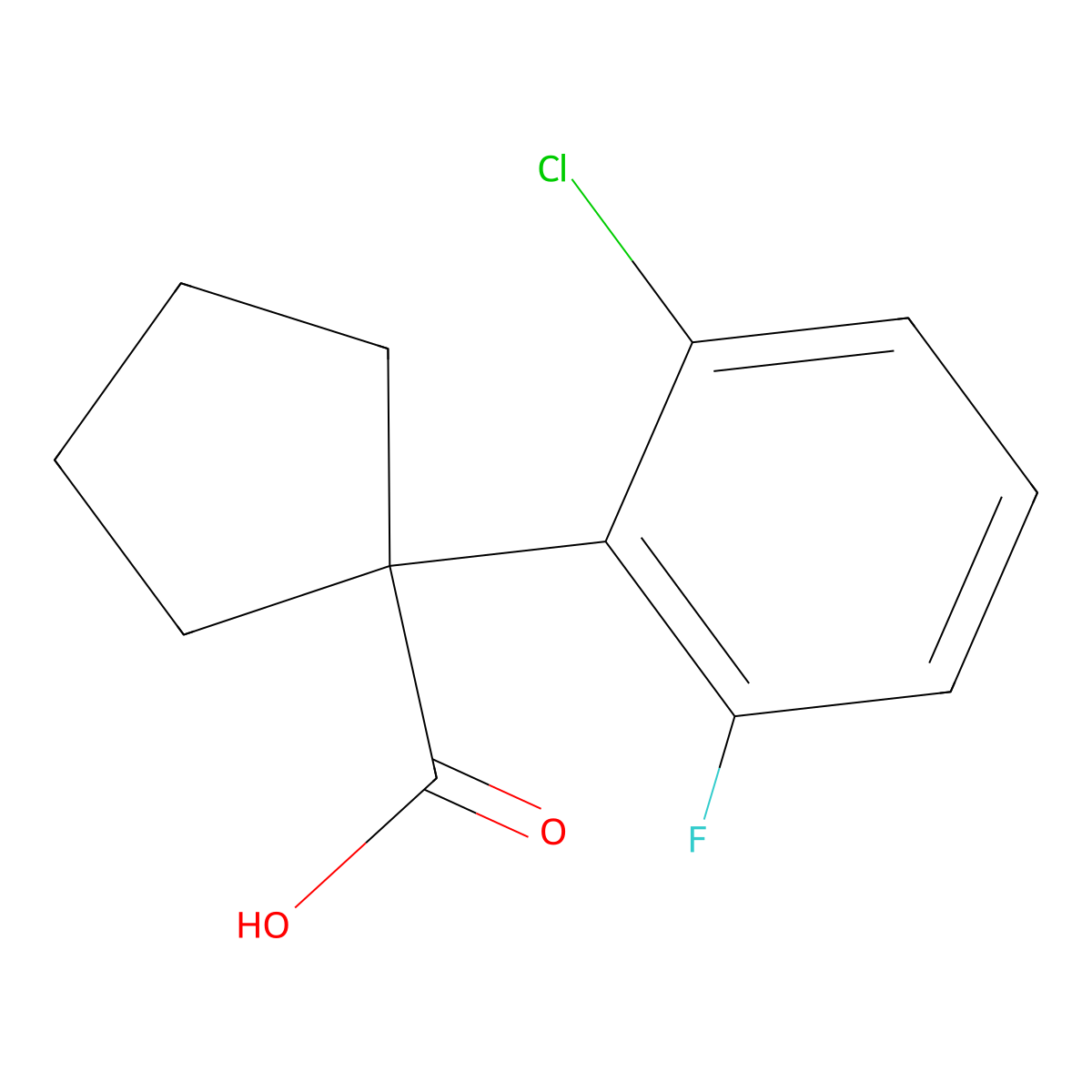 1-(2-Chloro-6-Fluorophenyl)Cyclopentanecarboxylic Acid molecular structure, CAS 214263-03-3
