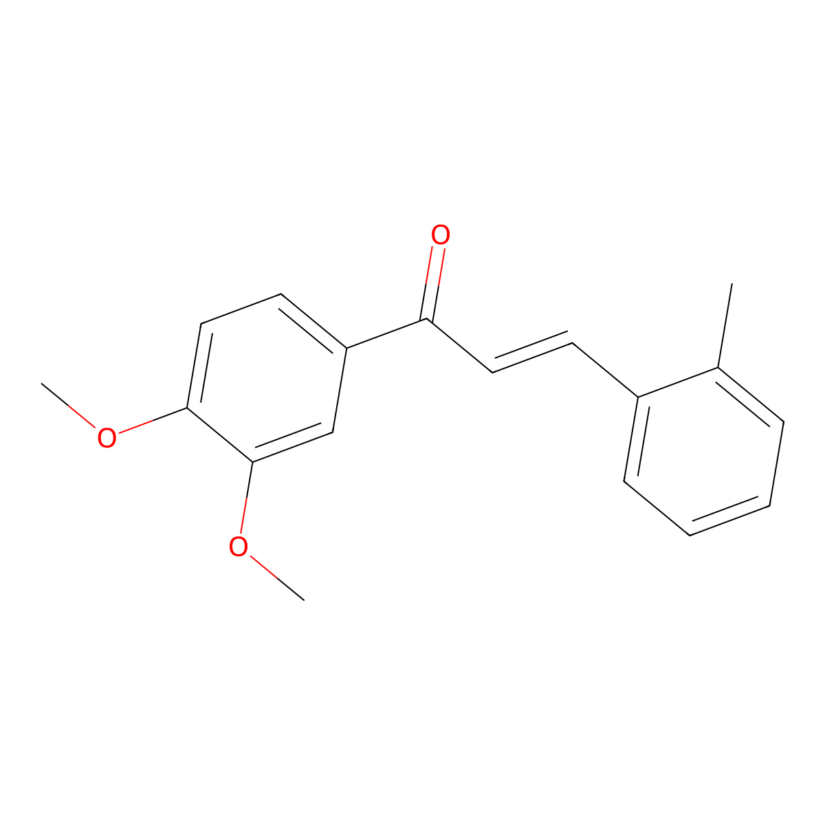 (2E)-1-(3,4-Dimethoxyphenyl)-3-(2-methylphenyl)prop-2-en-1-one molecular structure, CAS 214264-37-6