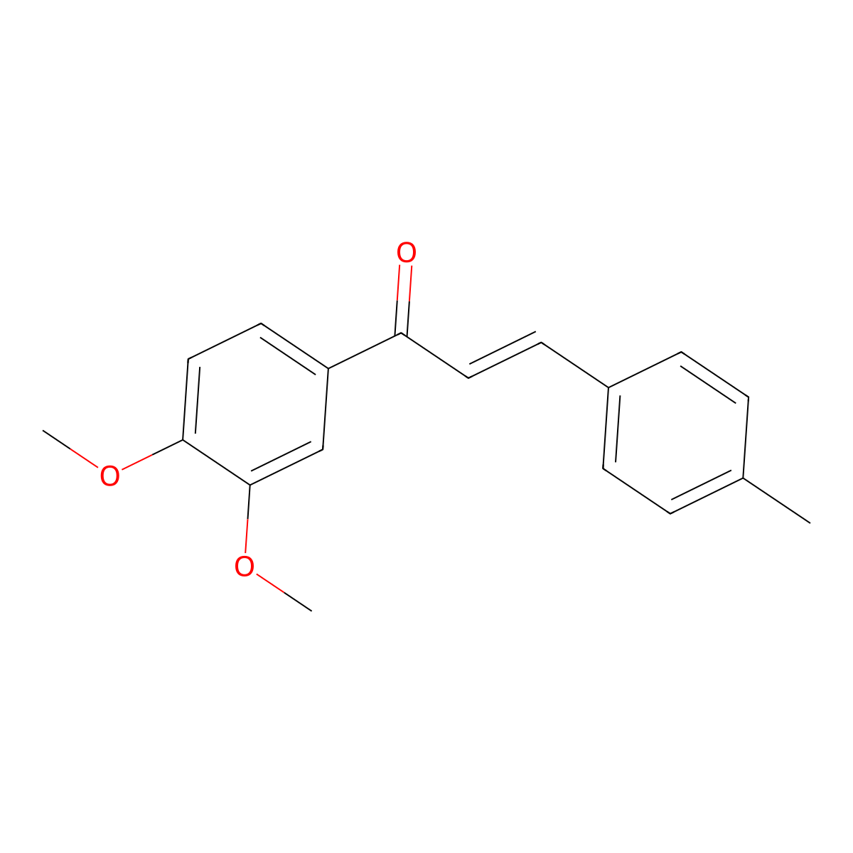 (2E)-1-(3,4-dimethoxyphenyl)-3-(4-methylphenyl)prop-2-en-1-one molecular structure, CAS 214264-38-7