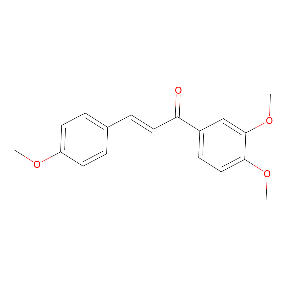 2-Propen-1-one, 1-(3,4-dimethoxyphenyl)-3-(4-methoxyphenyl)-, (2E)- molecular structure, CAS 214264-42-3