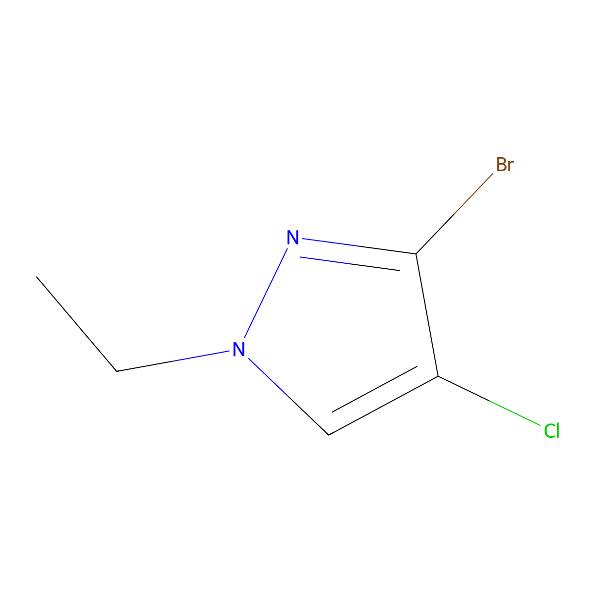 3-Bromo-4-chloro-1-ethyl-1H-pyrazole molecular structure, CAS 2142660-15-7