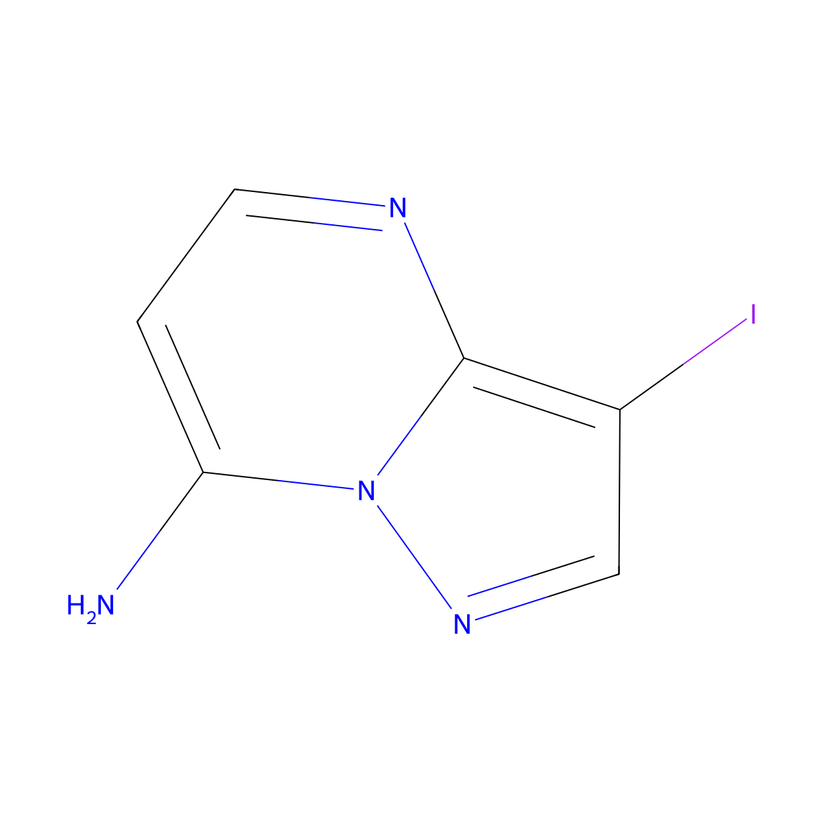3-Iodopyrazolo[1,5-a]pyrimidin-7-amine molecular structure, CAS 2142660-16-8