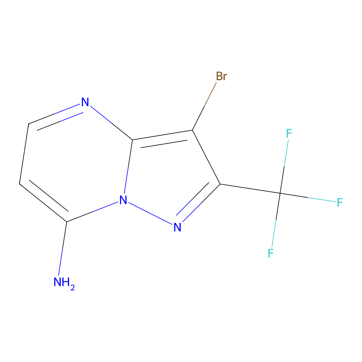 3-Bromo-2-(trifluoromethyl)pyrazolo[1,5-a]pyrimidin-7-amine molecular structure, CAS 2142660-18-0