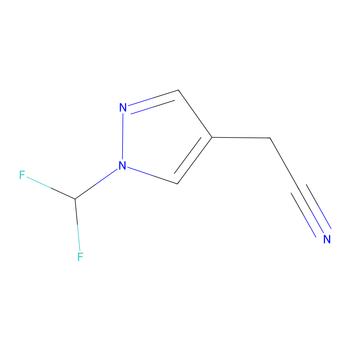 [1-(Difluoromethyl)-1H-pyrazol-4-yl]acetonitrile molecular structure, CAS 2142660-19-1