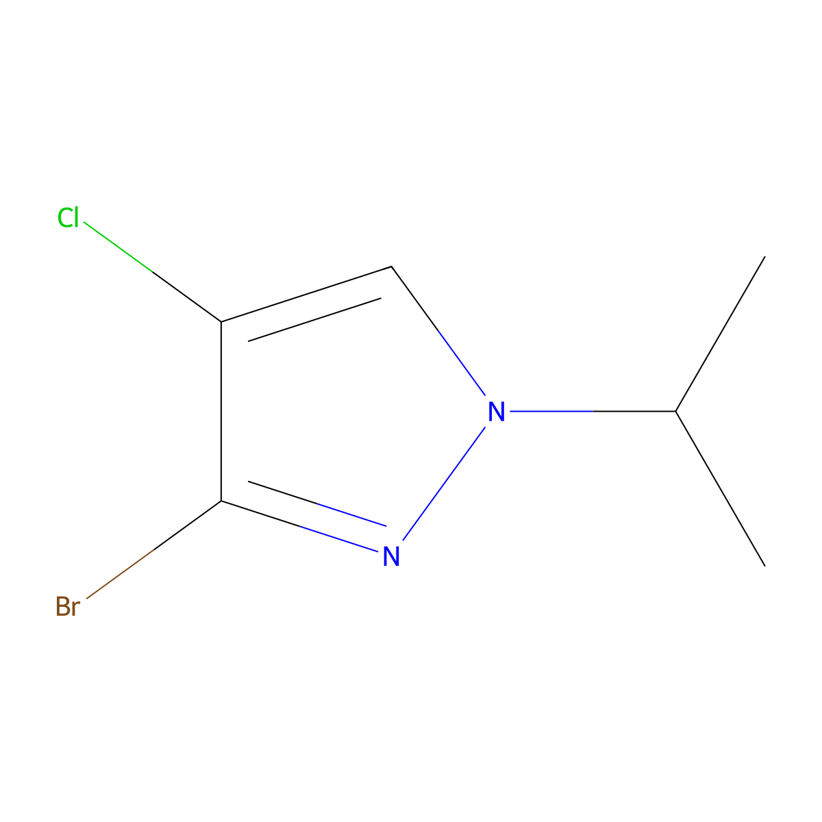 3-Bromo-4-chloro-1-isopropyl-1H-pyrazole molecular structure, CAS 2142660-22-6