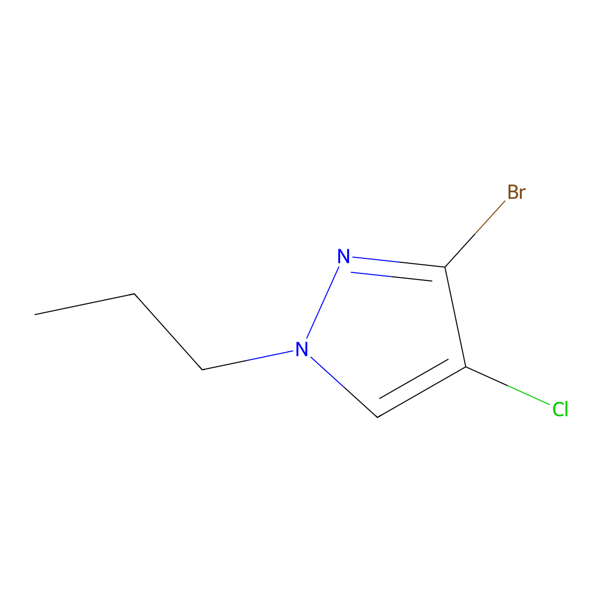 3-Bromo-4-chloro-1-propyl-1H-pyrazole molecular structure, CAS 2142660-25-9