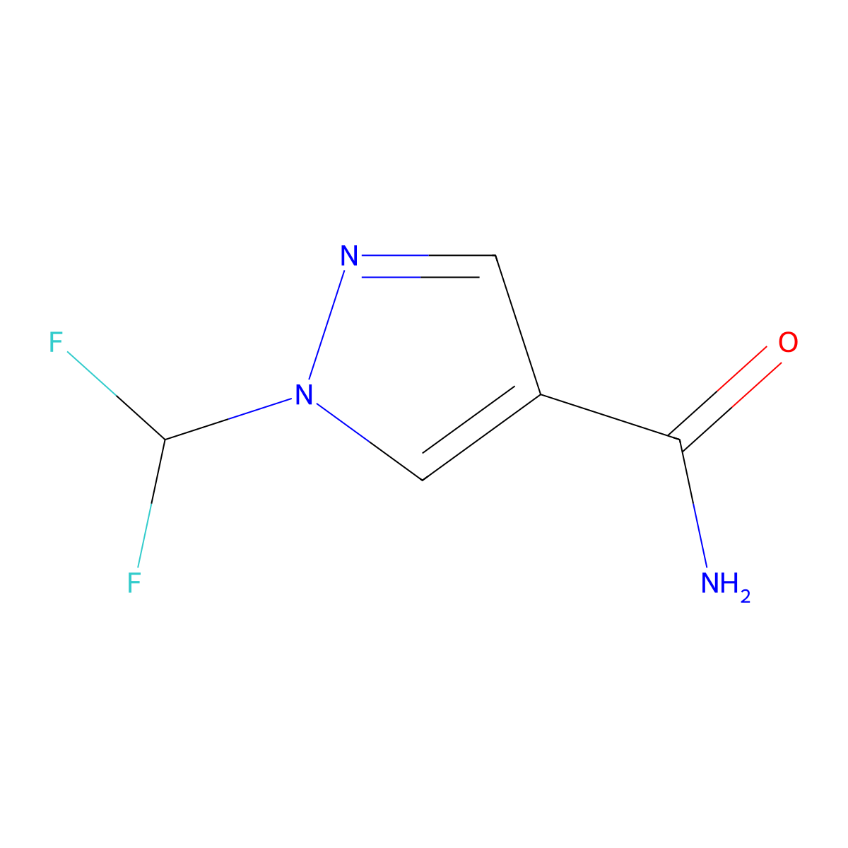 1-(Difluoromethyl)-1H-pyrazole-4-carboxamide molecular structure, CAS 2142660-29-3