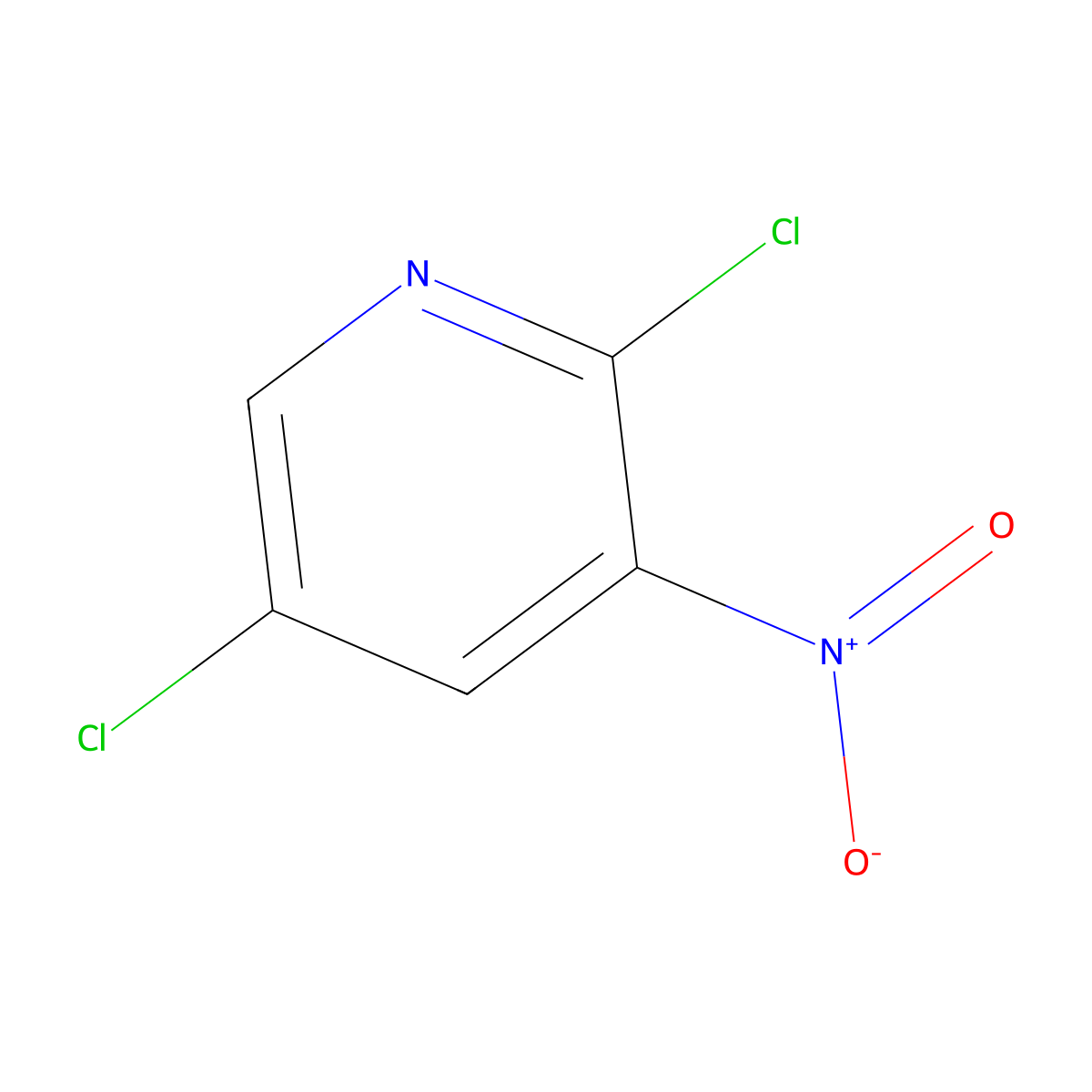 2,5-Dichloro-3-nitropyridine molecular structure, CAS 21427-62-3