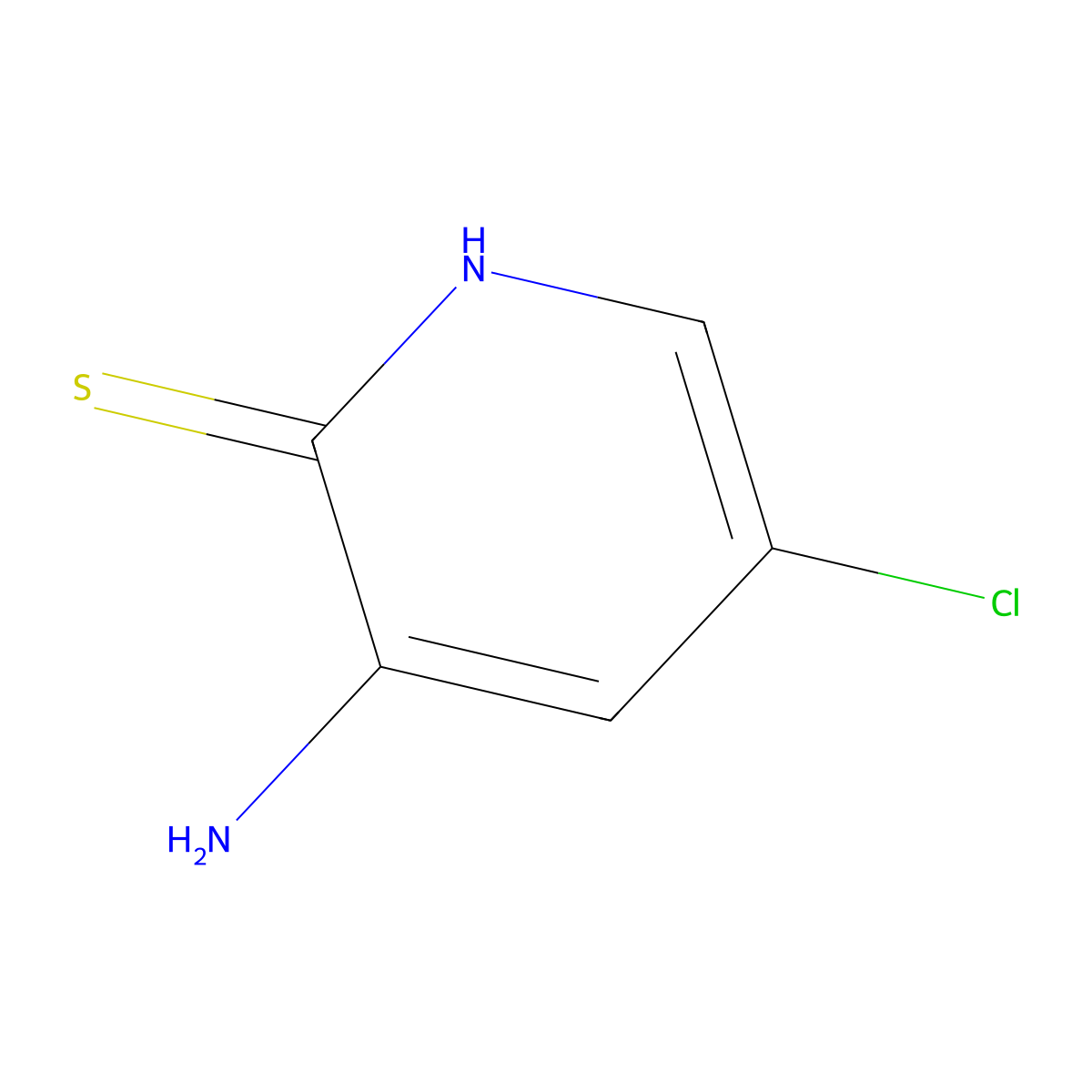 3-Amino-5-chloro-2(1H)-pyridinethione molecular structure, CAS 21427-63-4
