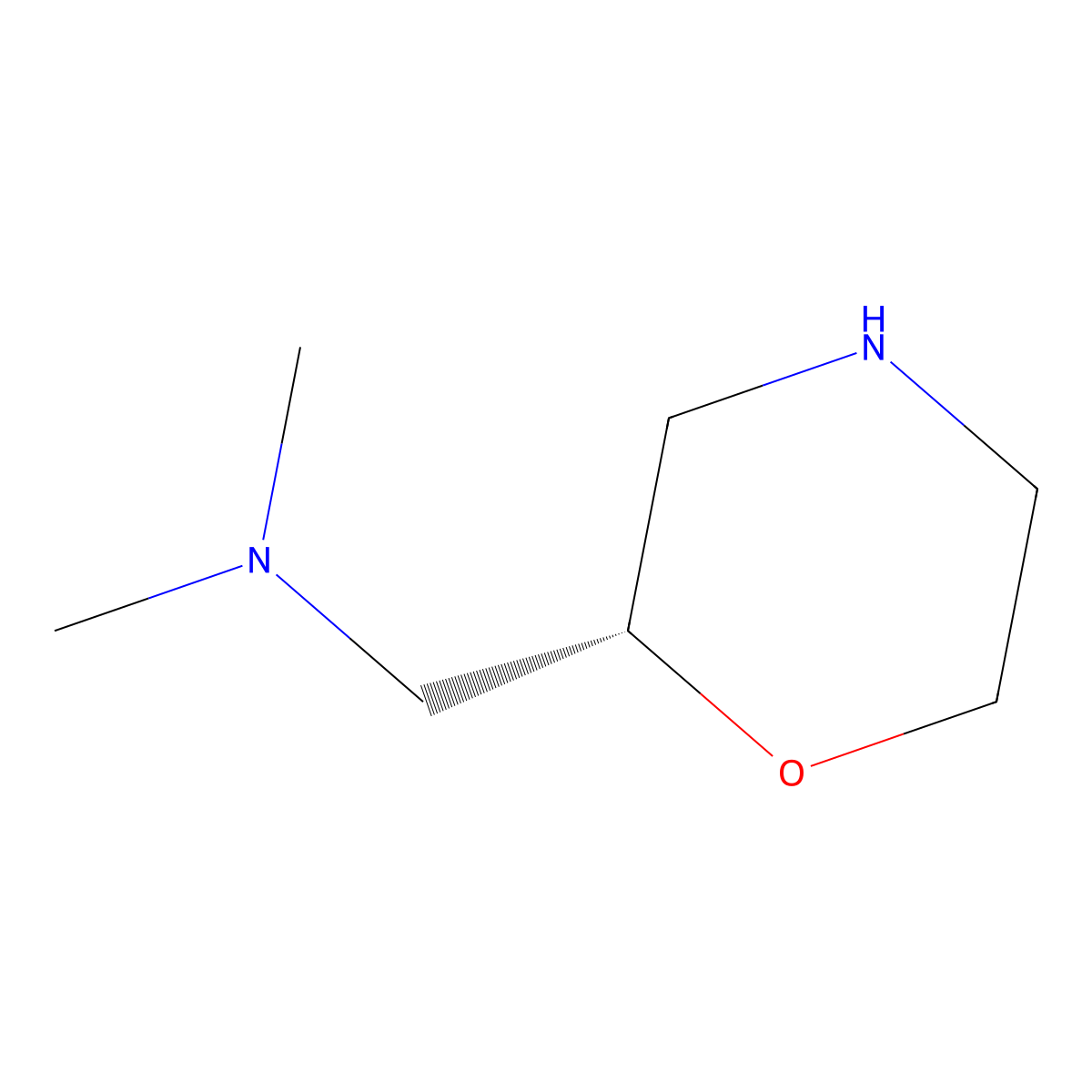(S)-N,N-Dimethyl-1-(morpholin-2-yl)methanamine molecular structure, CAS 214273-18-4