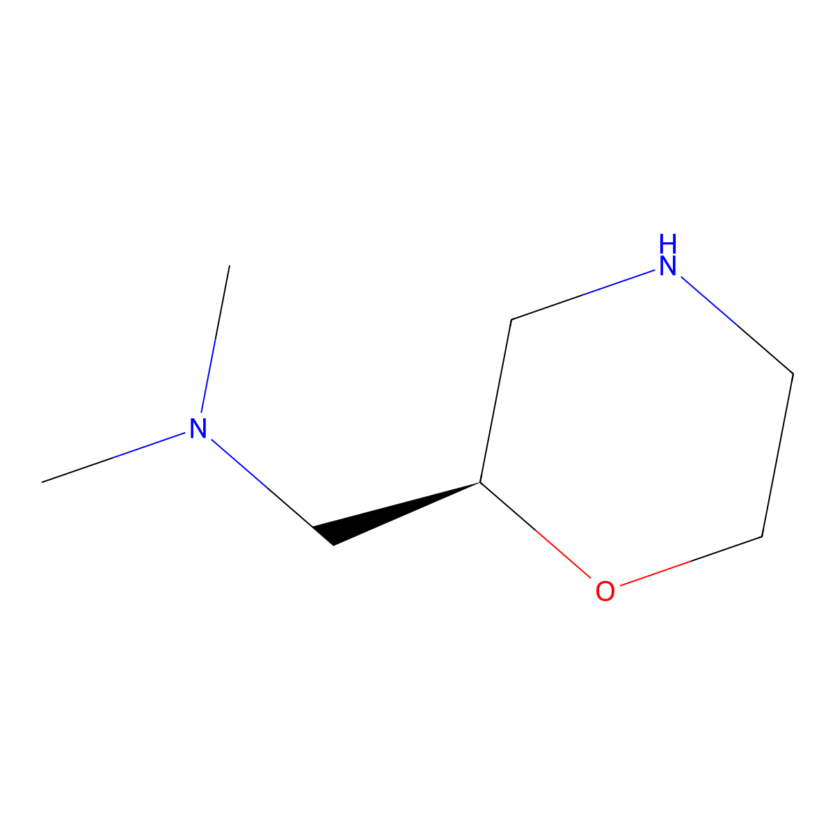 (R)-N,N-Dimethyl-1-(morpholin-2-yl)methanamine molecular structure, CAS 214273-19-5