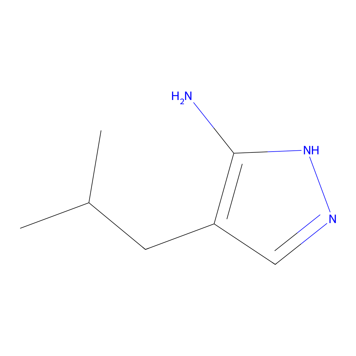 4-(2-methylpropyl)-1H-pyrazol-5-amine molecular structure, CAS 2142747-16-6
