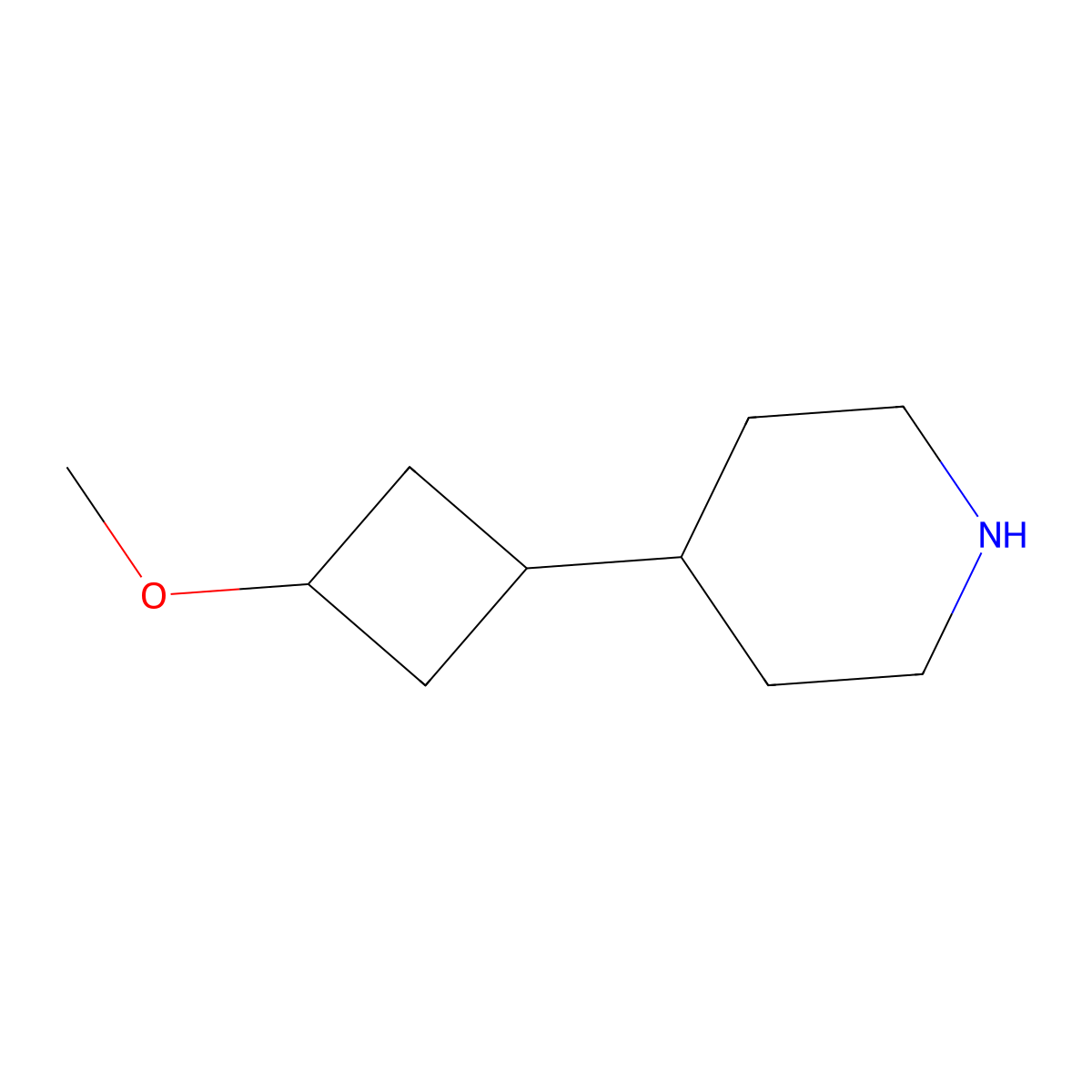 4-(3-Methoxycyclobutyl)piperidine molecular structure, CAS 2142760-59-4