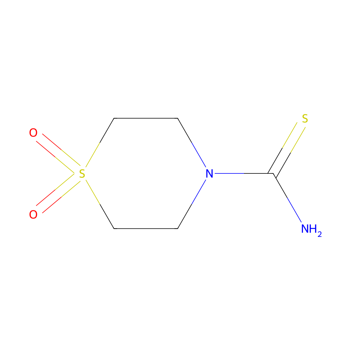 1,1-Dioxo-1lambda6-thiomorpholine-4-carbothioamide molecular structure, CAS 21428-88-6