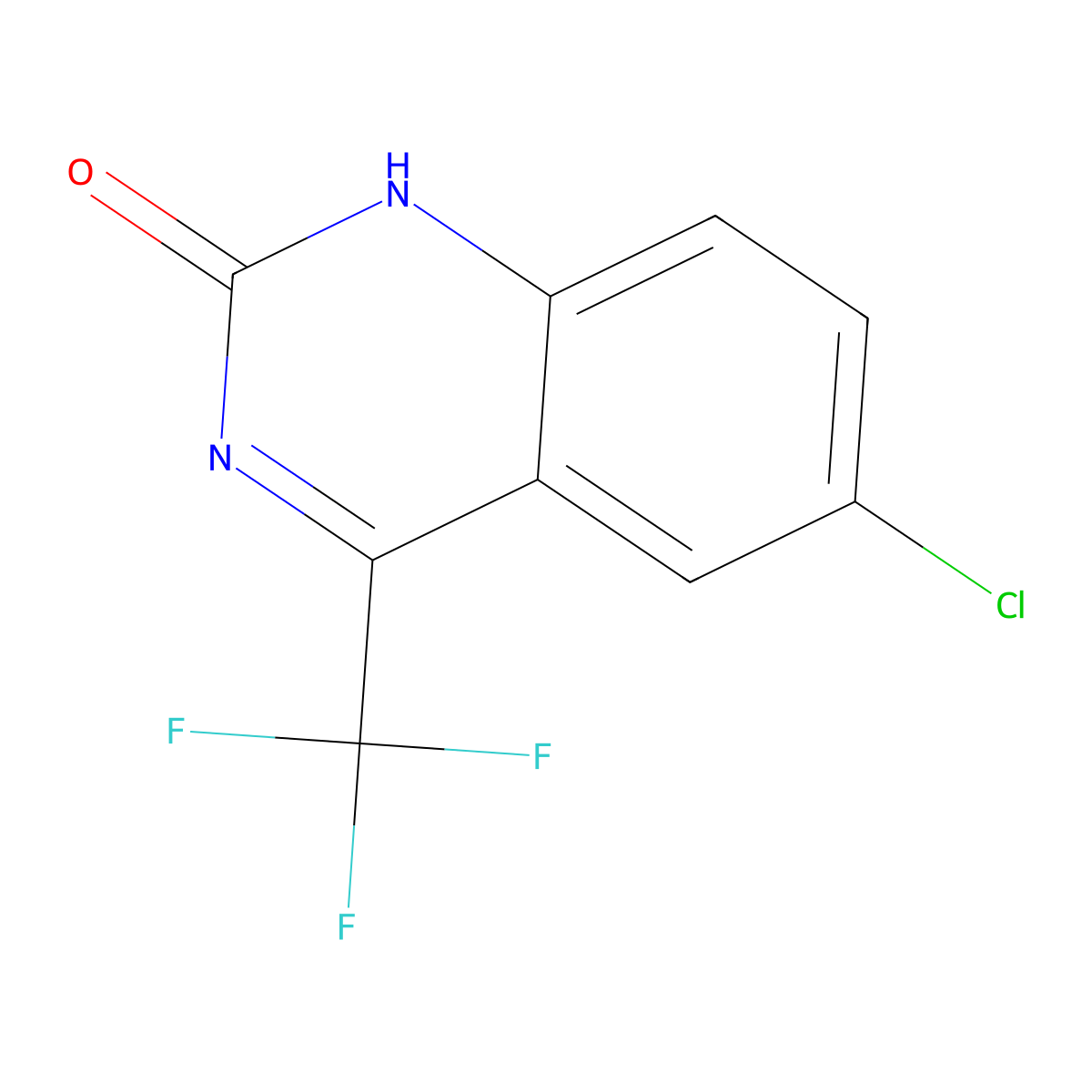 6-chloro-4-trifluoromethylquinazolin-2(1H)-one molecular structure, CAS 214288-01-4
