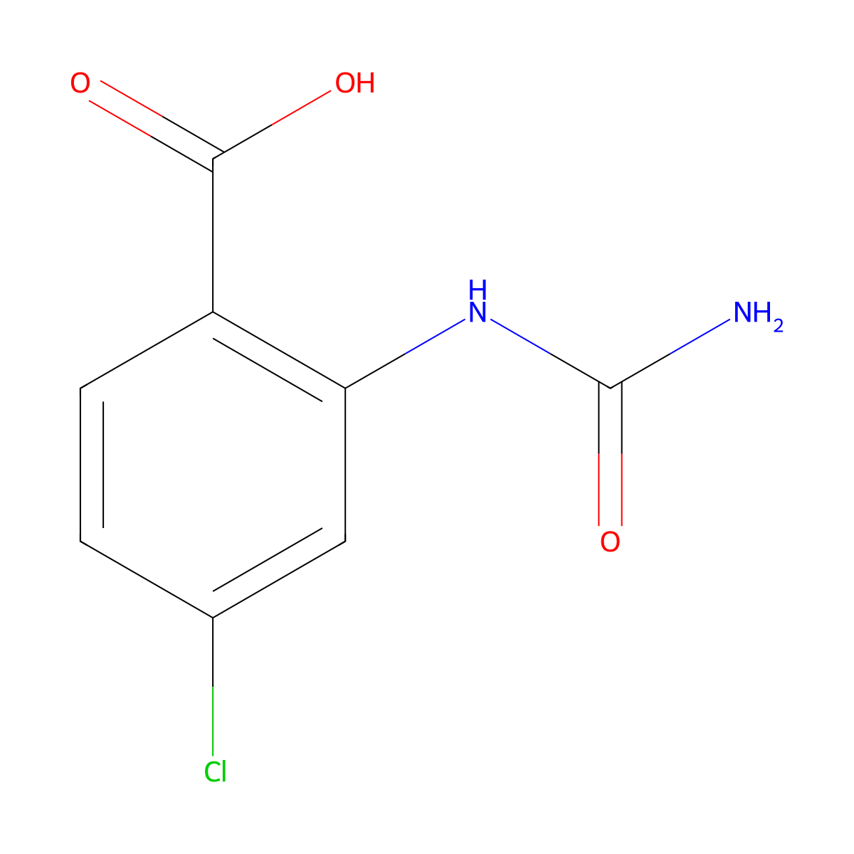 2-(Carbamoylamino)-4-chlorobenzoic acid molecular structure, CAS 214288-97-8