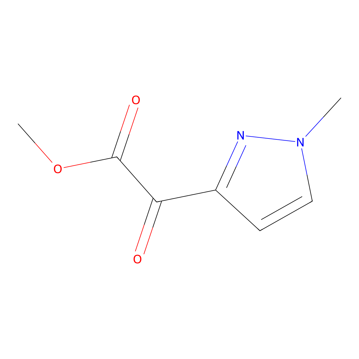 methyl 2-(1-methyl-1H-pyrazol-3-yl)-2-oxoacetate molecular structure, CAS 2142911-37-1