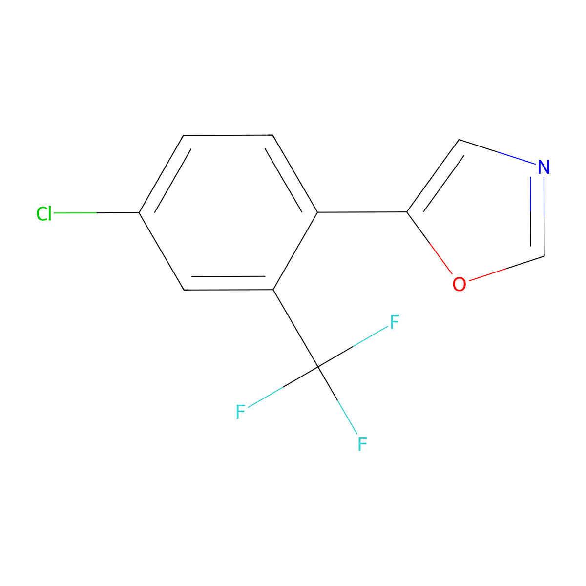 5-(4-Chloro-2-(trifluoromethyl)phenyl)oxazole molecular structure, CAS 2142915-04-4