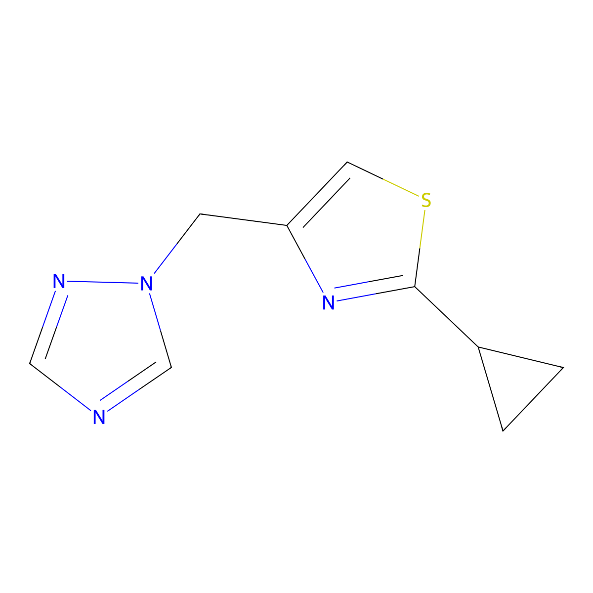 1-[(2-cyclopropyl-1,3-thiazol-4-yl)methyl]-1H-1,2,4-triazole molecular structure, CAS 2142956-97-4