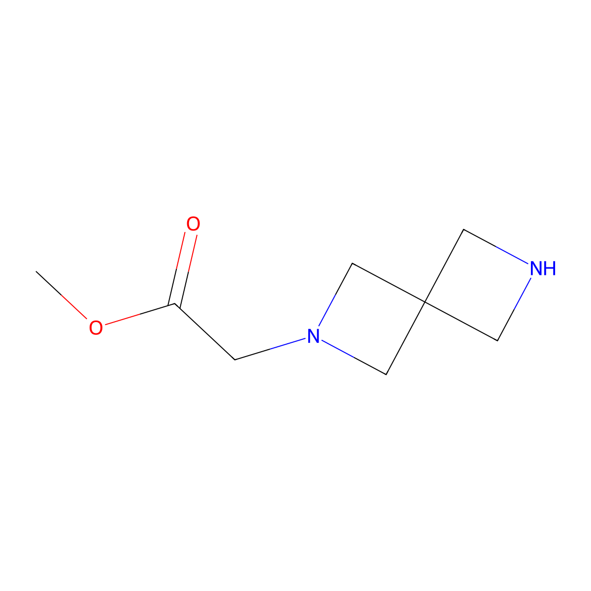 Methyl 2-{2,6-diazaspiro[3.3]heptan-2-yl}acetate molecular structure, CAS 2142975-51-5